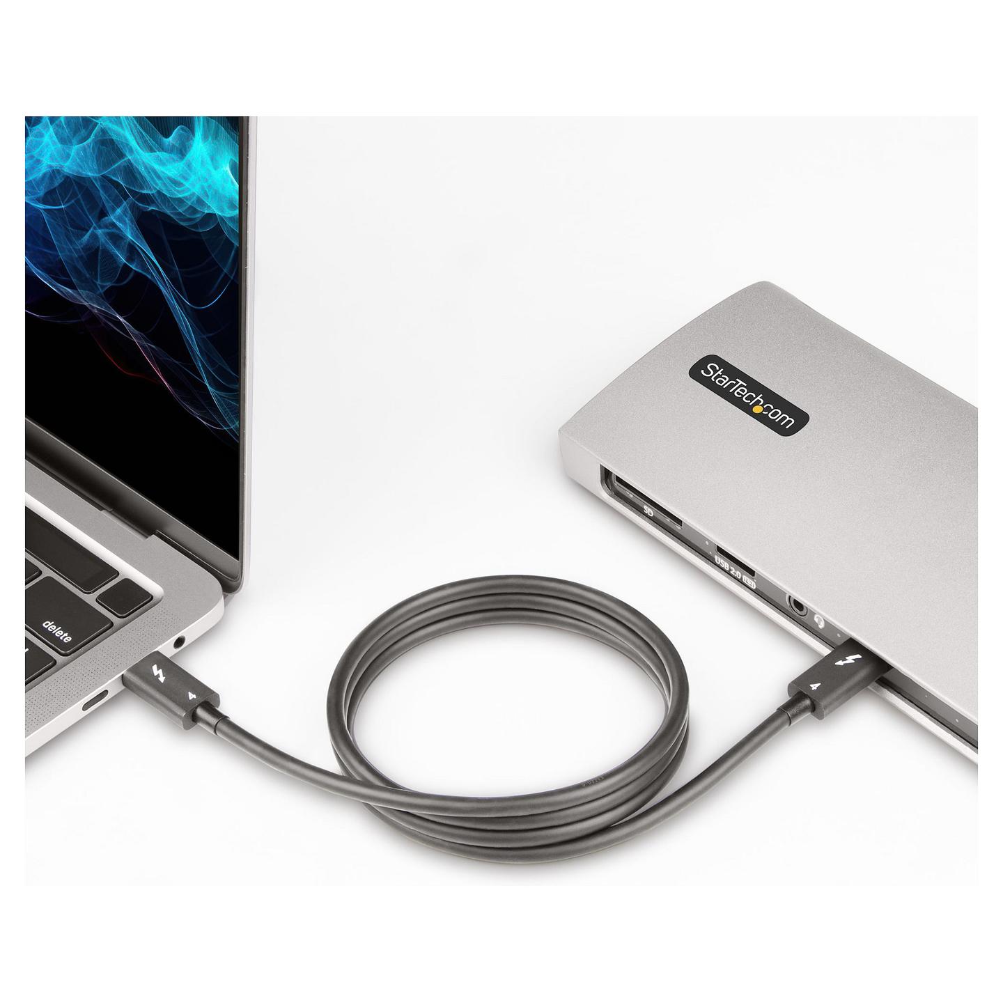 Kabllo USB StarTech.com TBLT4MM1M / USB-C në USB-C / Thunderbolt 4 / 40Gbps / 100W / 1m - Zezë - 8