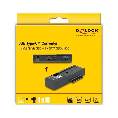 Docking Station Delock 64253 / USB-C / M.2 NVMe & SATA SSD / SATA HDD 2.5" & 3.5" / 10 Gbps - Zezë - 5