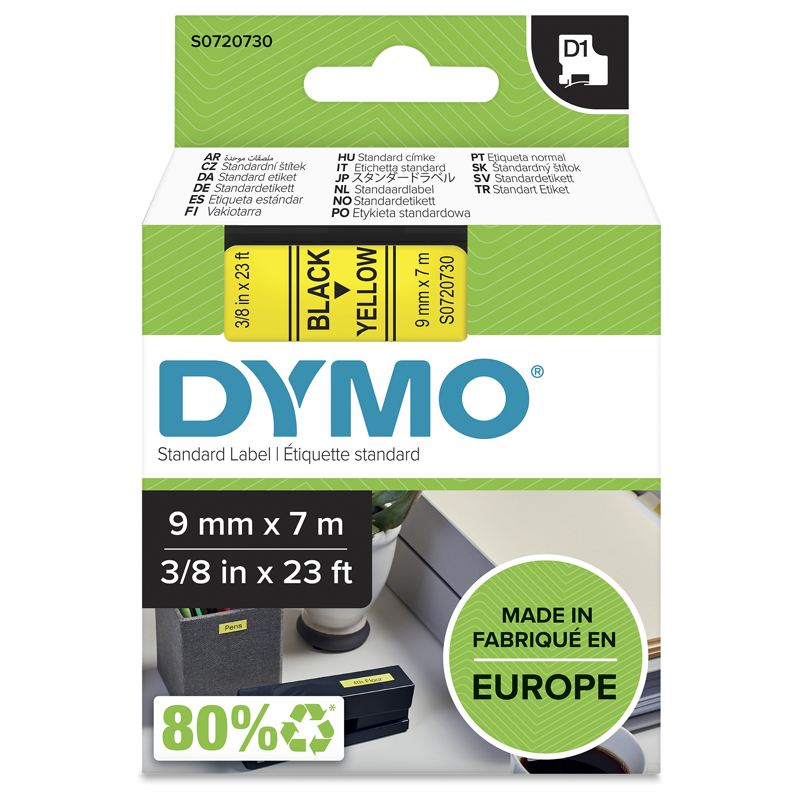 Etiketa për Printer Dymo LabelWriter D1 / 9mm x 7m / S0720730