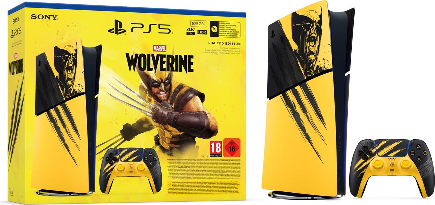 PS5 Sony Konzola Sony PlayStation 5 Digital Edition, 825GB SSD, Marvel’s Wolverine Limited Edition – Verdhë/Zezë - 2