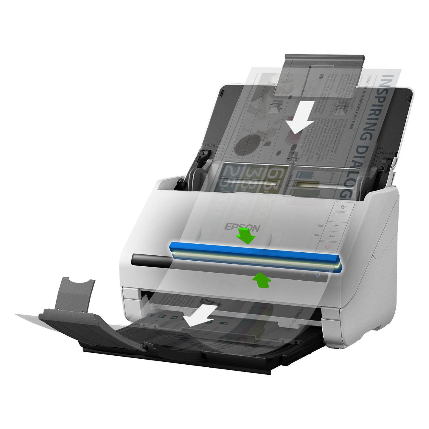 Skaner Dokumentesh Epson DS-770 II / Sheet-fed / Duplex / ADF 100 Fletë / 45 ppm / 90 ipm / 600x600 DPI / USB 3.2 - Bardhë - 4