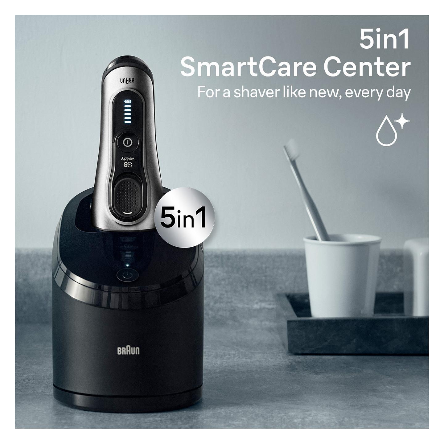 Makinë e rrojës Braun Series 8 8567cc / Wet & Dry / 5-in-1 SmartCare Center / 60 Min - Zezë/Hiri - 8
