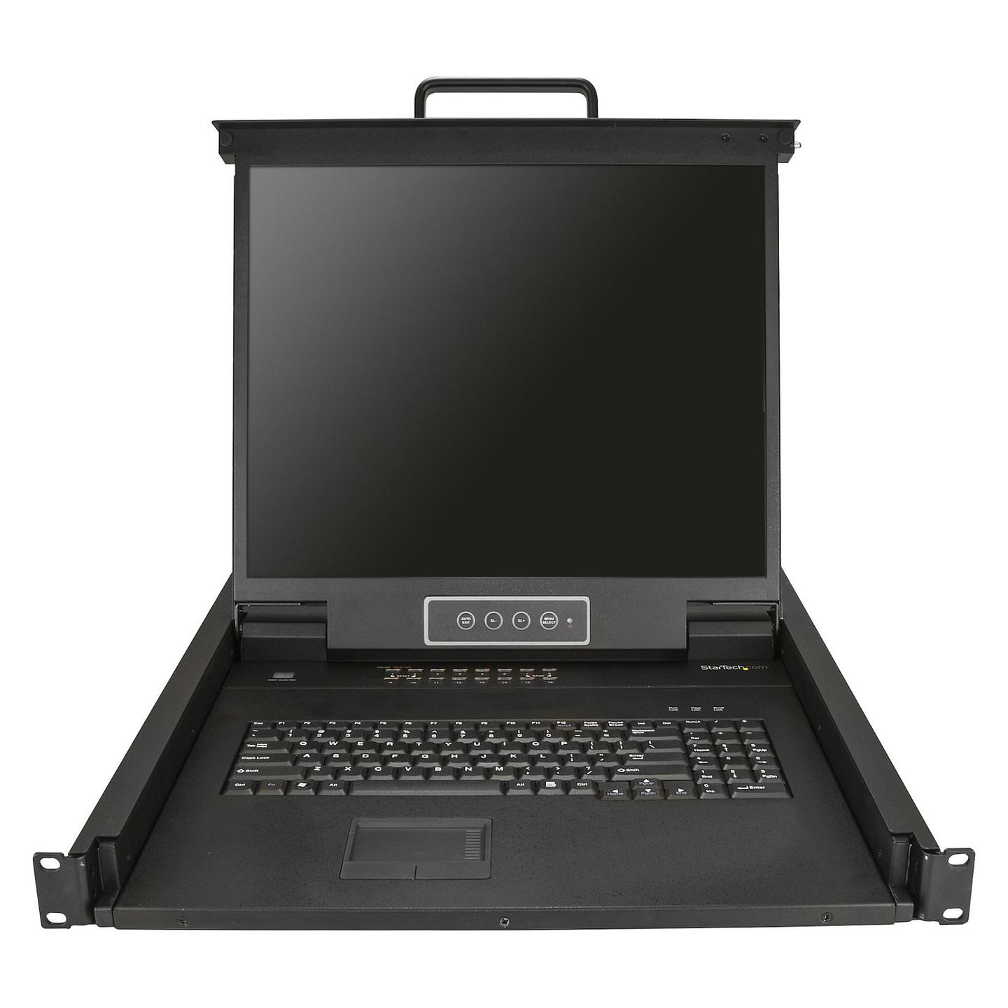 KVM Switch StarTech.com RKCONS1916K, 16 porta VGA, ekran LCD 19", 1280×1024px, Tastierë dhe Touchpad, Rack 1U - Zezë - 2