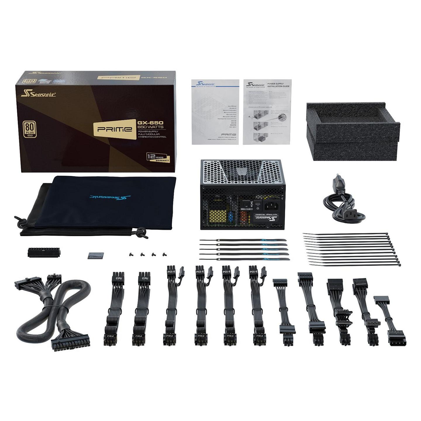 Furnizues Energjie Seasonic Prime GX-650, 650W, 80 PLUS Gold, ATX, Fully Modular – Zezë - 8