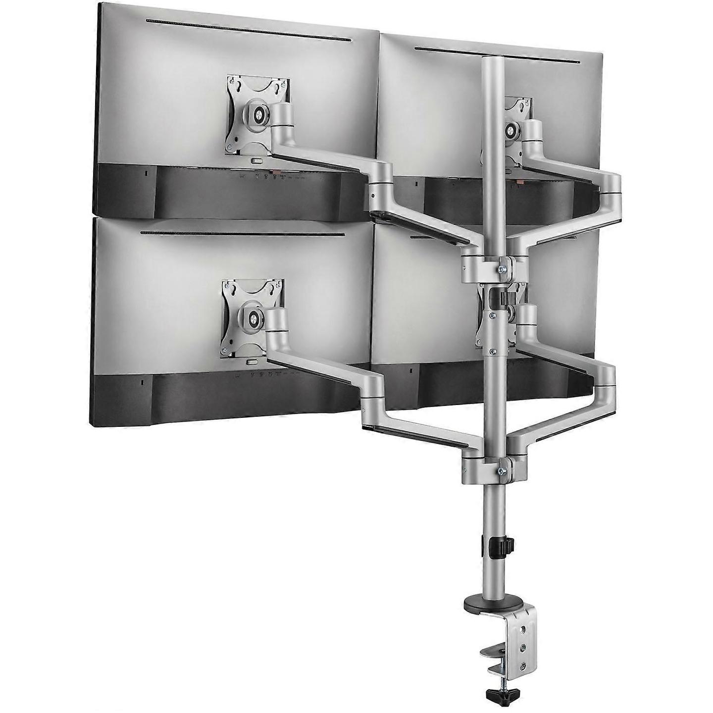 Mbajtëse për Monitor LogiLink BP0150 / 4 Monitorë / 17–32" / deri 9kg për Monitor / VESA 75x75 & 100x100 / Rotacion 360° - Argjend - 3