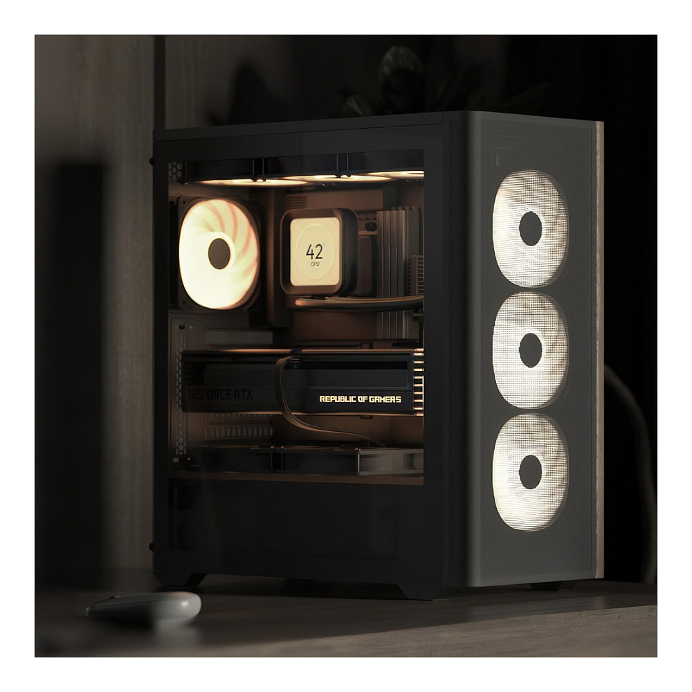 Kasë PC Aerocool D501A / Midi Tower / ATX / 120/140mm Front Fan / 120mm Side & Rear Fan / 2.5"/3.5" HDD / PSU Bottom - Zezë/Kafe - 11