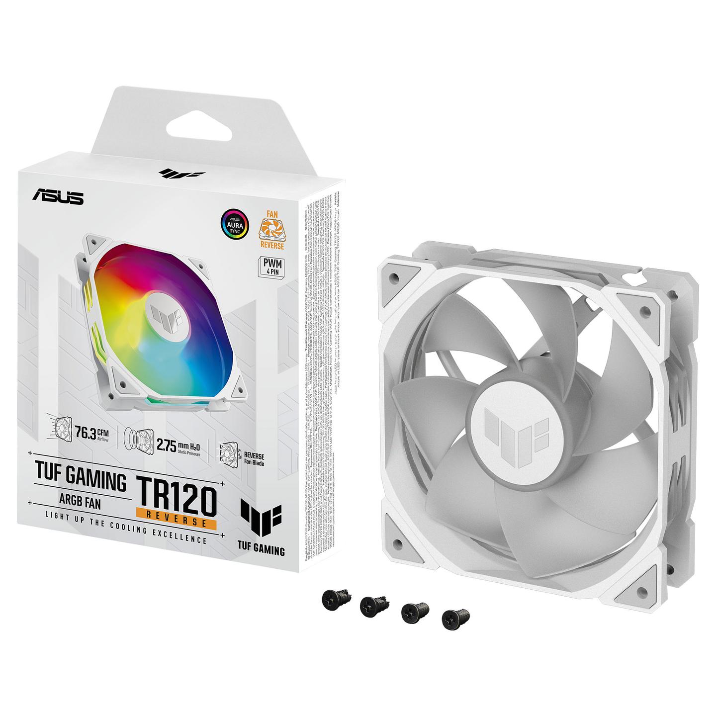 Ftohës për Kasë ASUS TUF Gaming TR120 ARGB Reverse, 120mm, PWM - Bardhë - 9