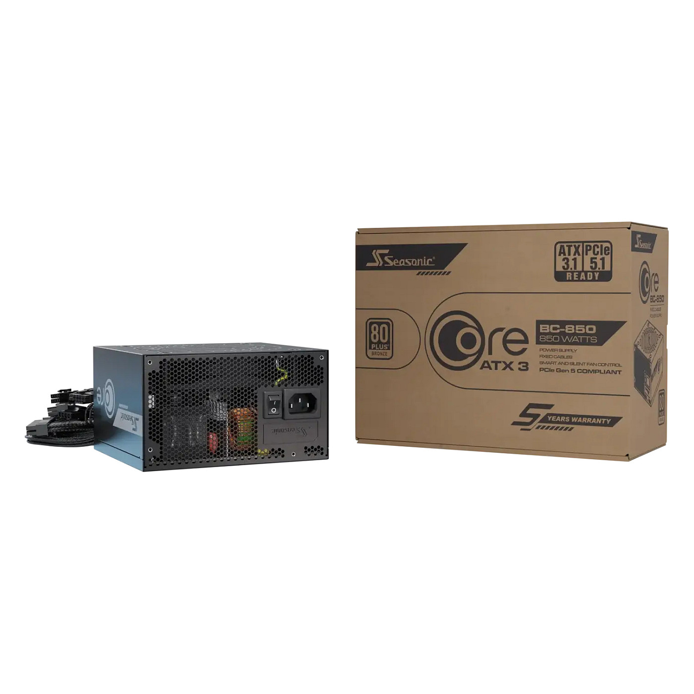 Furnizues Energjie Seasonic CORE BC-850 / 850W / ATX 3.1 / 80 PLUS Bronze / Non-Modular - Zezë - 11