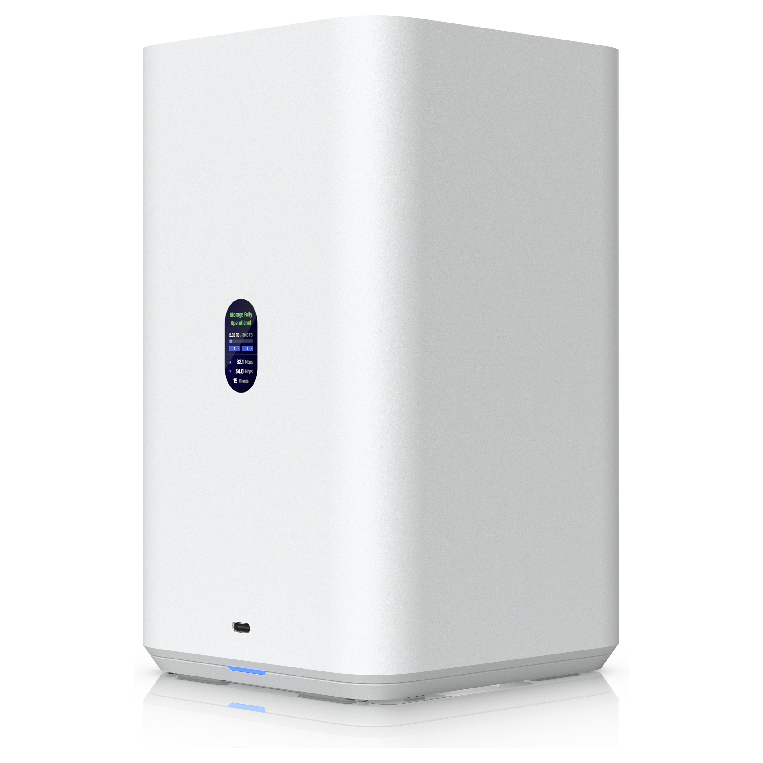 Ubiquiti UniFi UNAS-2-W – 2-Bay NAS, 2x SATA HDD, RAID 1, 2.5GbE, USB-C, PoE++, UniFi Drive Private Cloud - 2