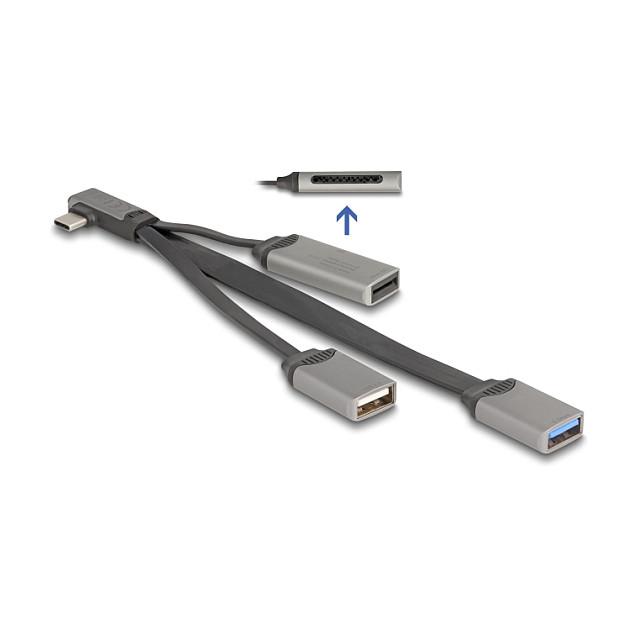 Hub USB DeLOCK 64303 / USB Type-C / 2 Porta USB / SD / Micro SD / 5 Gbps - Gri - 2