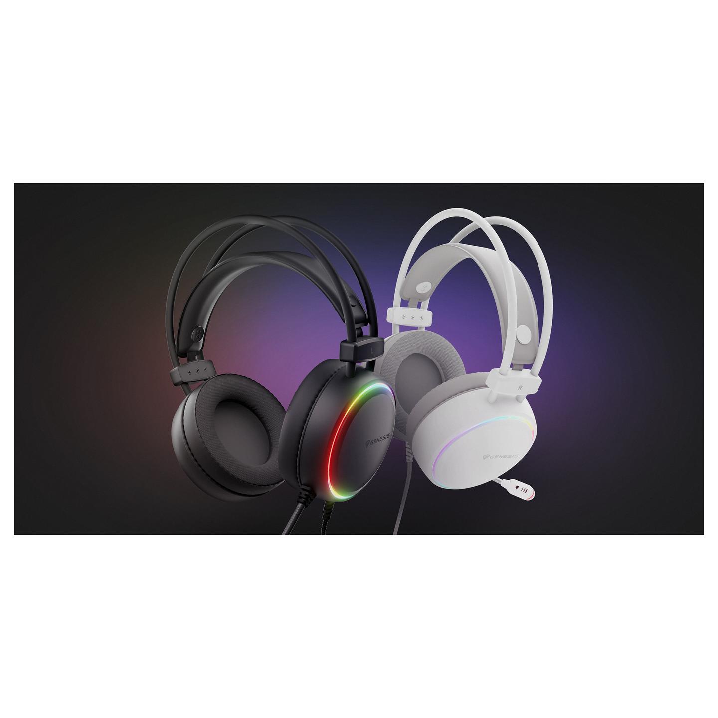 Kufje Gaming Genesis Neon 613 G2 / Wired / Over‑Ear / 3.5 mm + USB / 50 mm / RGB / Mikrofon – Zezë - 7