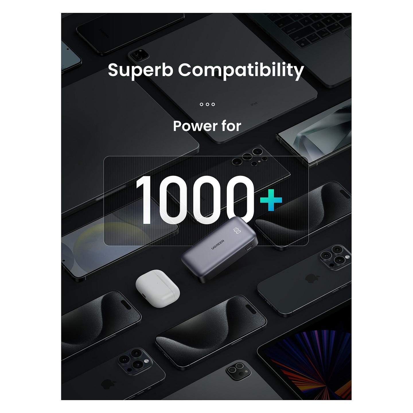 Powerbank UGREEN PB502, 10000mAh, 30W, USB-C, USB-A, Fast Charging - Hiri - 6