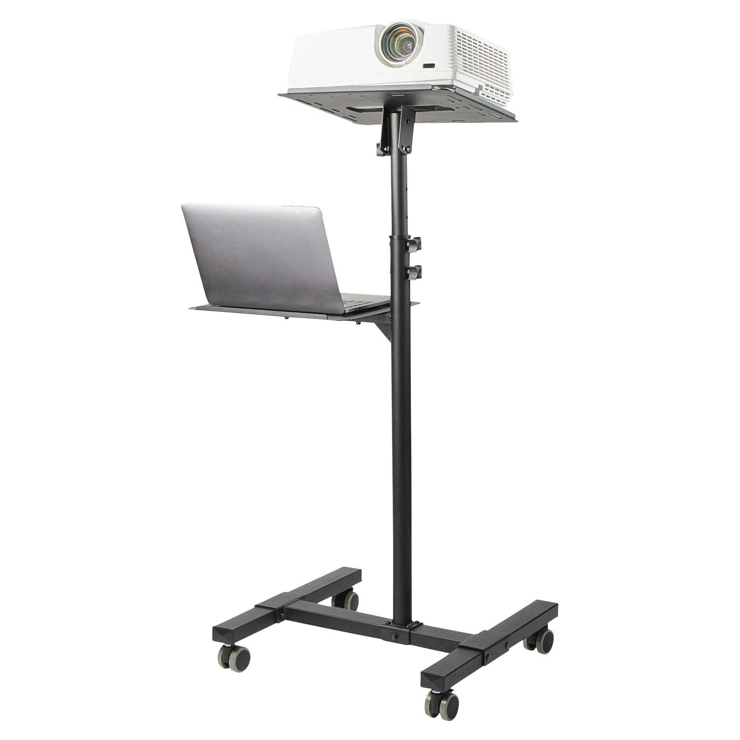 Karrocë Mobile për Projektor dhe Laptop StarTech.com ADJPROJCART, 2 Rafte, 10kg për Raft, Lartësi e Rregullueshme, ±12°, 4 Rrota - Zezë - 2