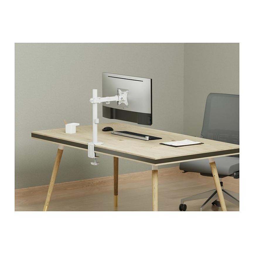 Mbajtëse për Monitor Equip 650166 / 1 Monitor / 17"-32" / 9kg / Full Motion / Clamp-Grommet / Tilt ±45° - Bardhë - 6
