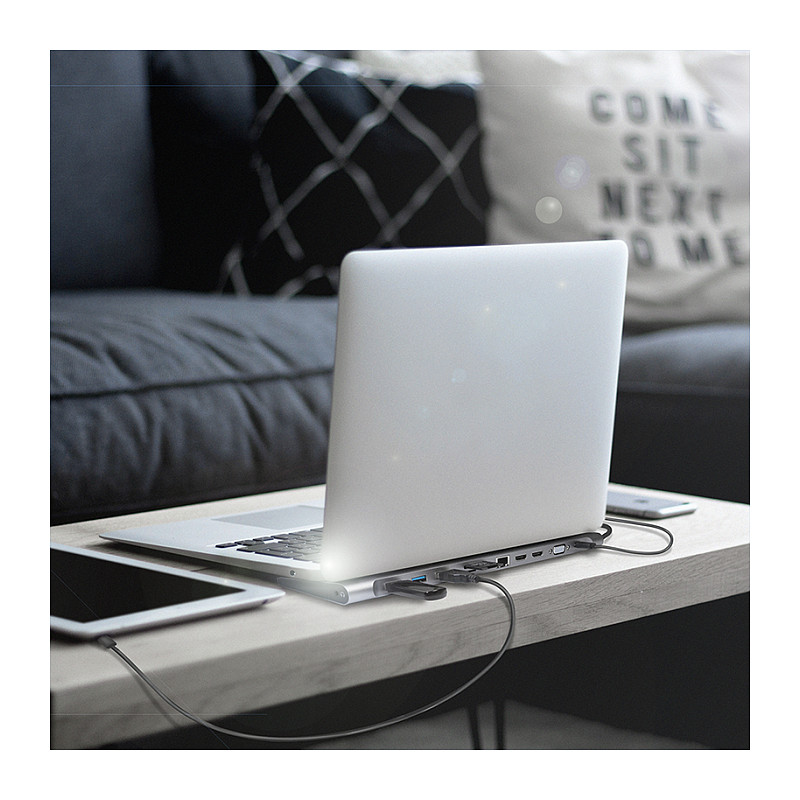 Docking Station LogiLink UA0373 / 2x HDMI + 1x VGA / 3x USB-A / 1x USB-C PD 100W / 1GbE / SD+microSD / Audio – Argjend - 8