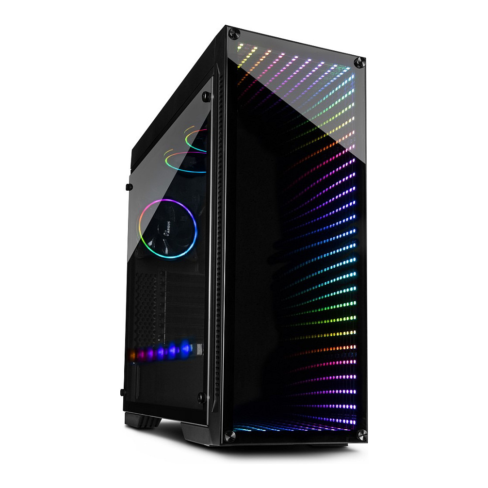 Kasë PC Inter-Tech X-908 Infini2 / Tower / ATX / 120mm Fan Support / 1x 120mm Rear Fan / 2.5" + 3.5" Bay - Zezë