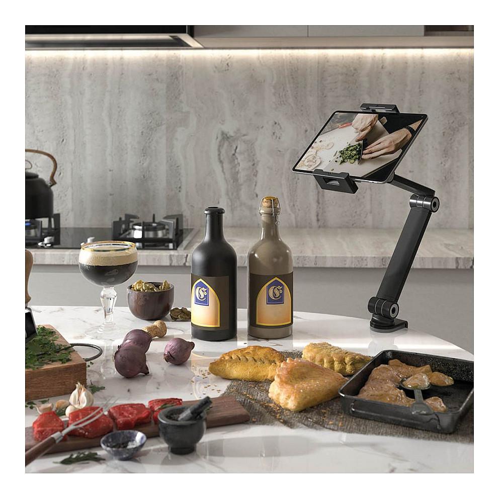 Mbajtës për Tablet VALUE 17.99.1194 / Universal / 4.7–12.9" / Montim me Kapëse / Deri 1 kg / Nyje Sferike 360° / Alumini - Zezë - 8