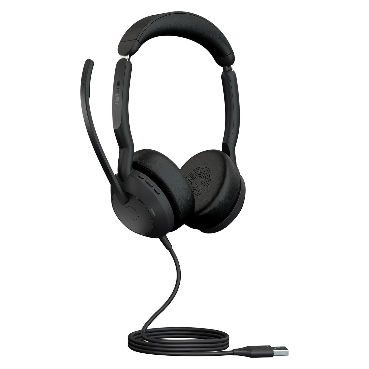 Kufje me kabllo Jabra Evolve2 50 UC Stereo, USB-A, Bluetooth 5.2, 28mm, ANC, Mikrofon me reduktim të zhurmës - Zezë - 2