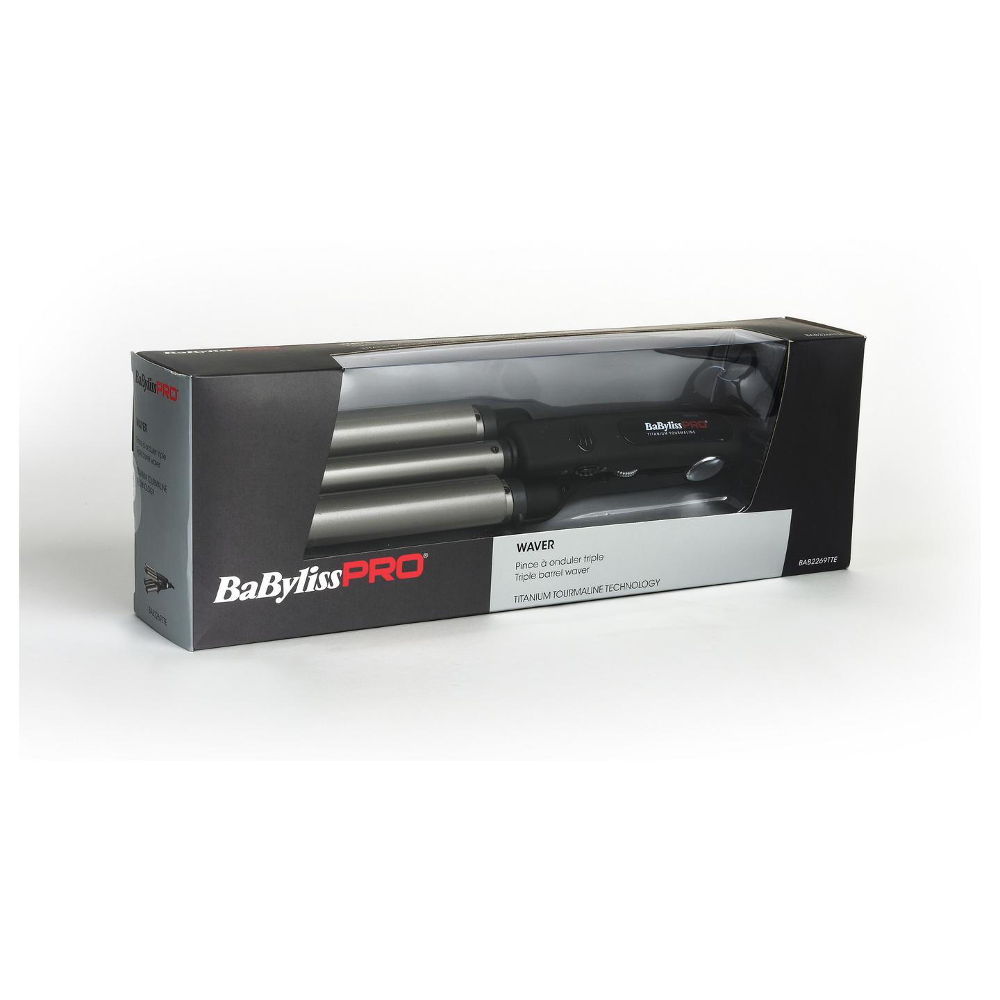 Stilues për Flokë BaByliss Pro BAB2269E / Triple Waver / Titan-Turmalinë / 3 Cilindra / 5 Temperatura / 140–220°C – Zezë - 2