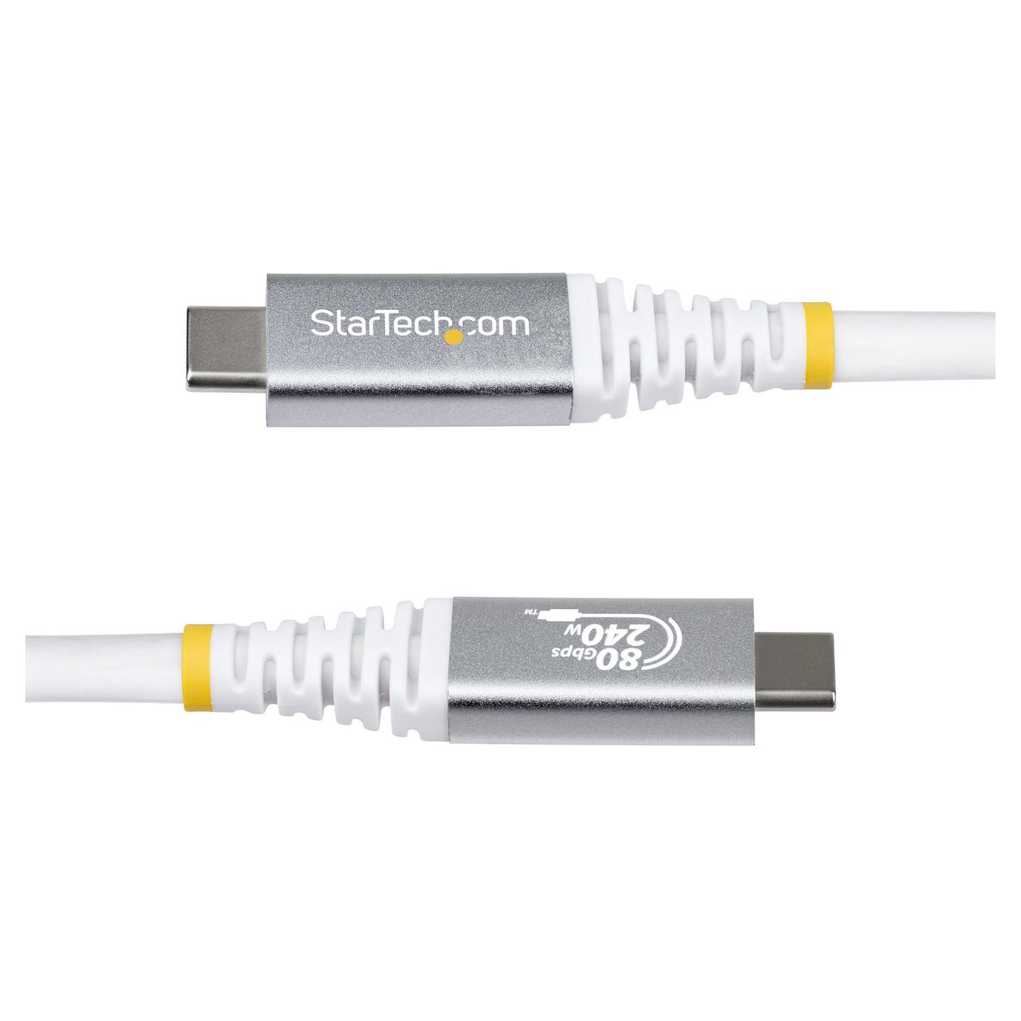 Kabllo USB StarTech.com CC150CM80GUSB4CABLEW / USB-C në USB-C / USB4 / 80 Gbit/s / 240W / 1.5m - Bardhë - 3