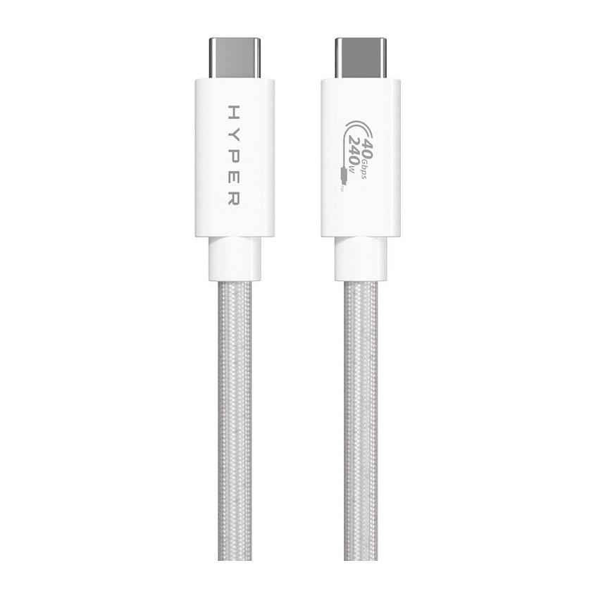 Kabllo USB Targus HYPER HyperDrive Next HD6500WHGL, USB-C në USB-C, USB4, 40Gbps, 240W, 8K 60Hz, 1.2m - Bardhë - 2