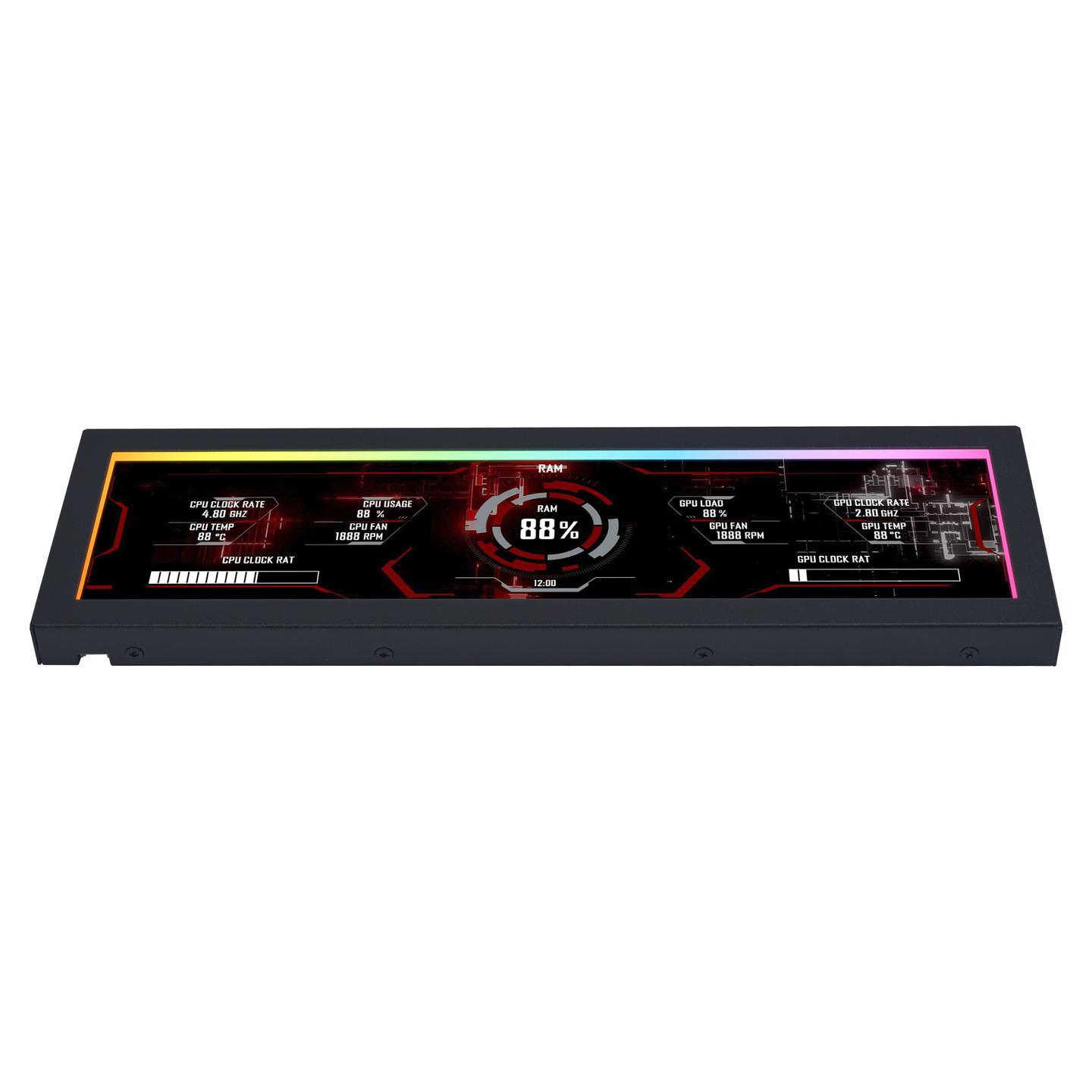 Ekran Universal për Kasë Lian Li SM088X, 8.8", 1920×480, IPS, 60Hz, ARGB - Zezë - 3