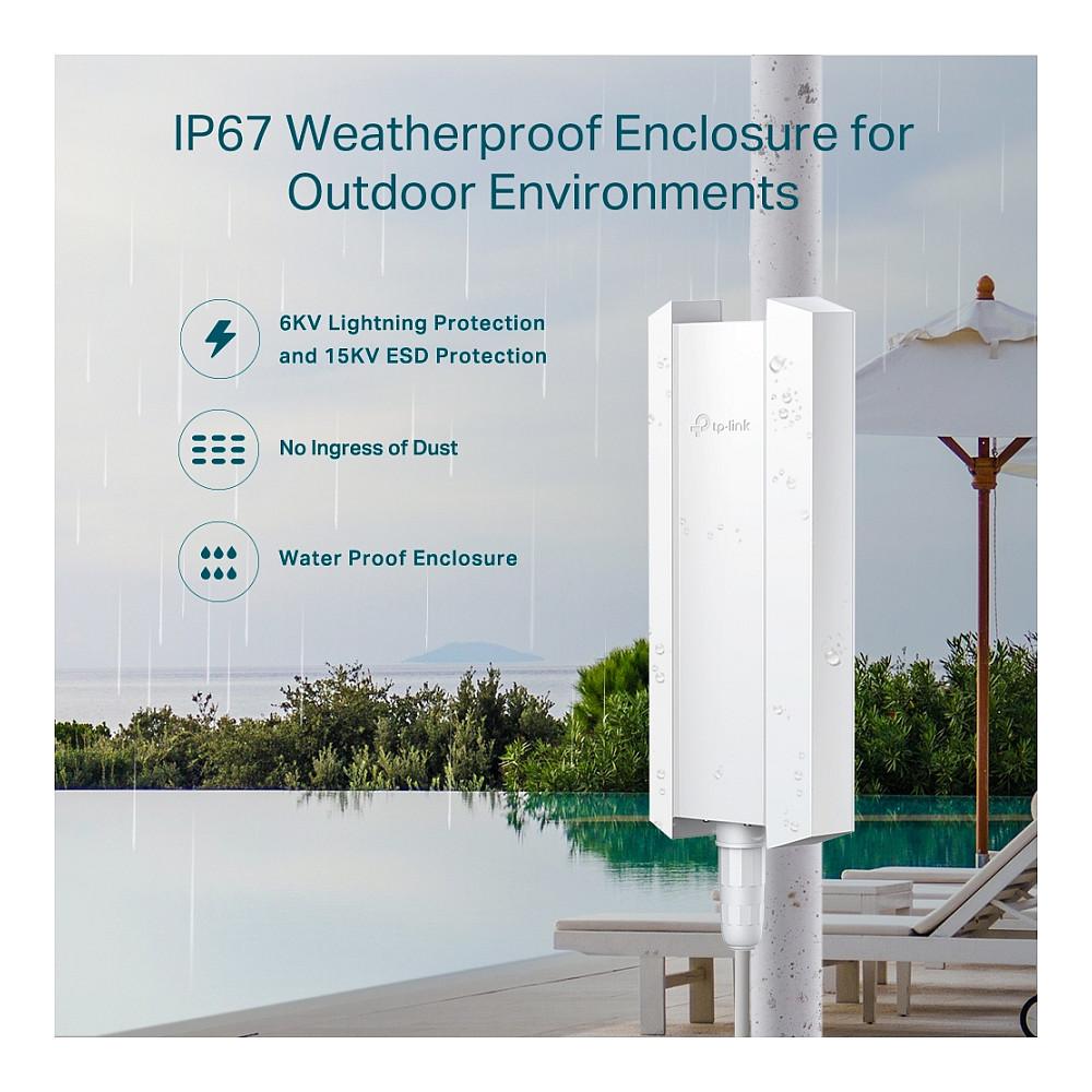 Access Point TP-Link Omada EAP650-Outdoor, Wi-Fi 6 AX3000, Dual-Band, 4-Stream, Gigabit Ethernet PoE, Mesh, IP67 - Bardhë - 7