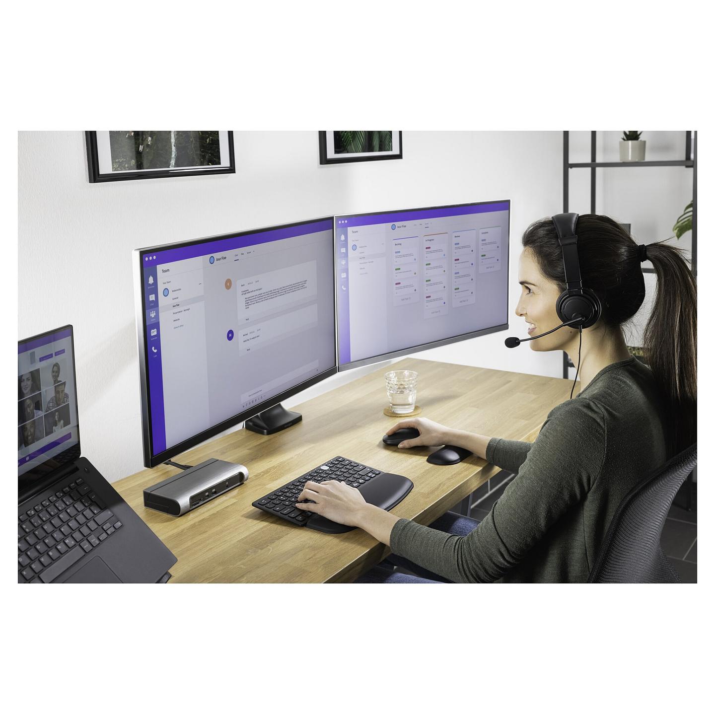 Kufje me kabllo Kensington K97457WW / USB-C / 40 mm / Noise-Cancelling Mic - Zezë - 9