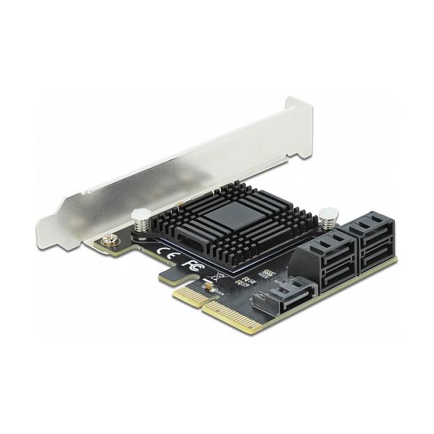 Kartë Zgjerimi PCI Express Delock 90498 / PCIe 3.0 x4 / 5x SATA 6Gbps / JMicron JMB585 / Low Profile