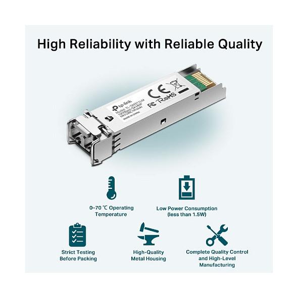 Transceiver SFP TP-Link Omada TL-SM311LM, 1Gbps, Multi-Mode, 550m - Argjend - 3