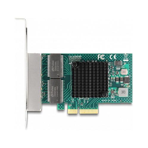 Karta të Rrjetit Delock 88208 / PCIe 2.0 x4 / 4x Gigabit LAN RJ45 / 1000Mbps / Broadcom BCM5719 / Low Profile - 4
