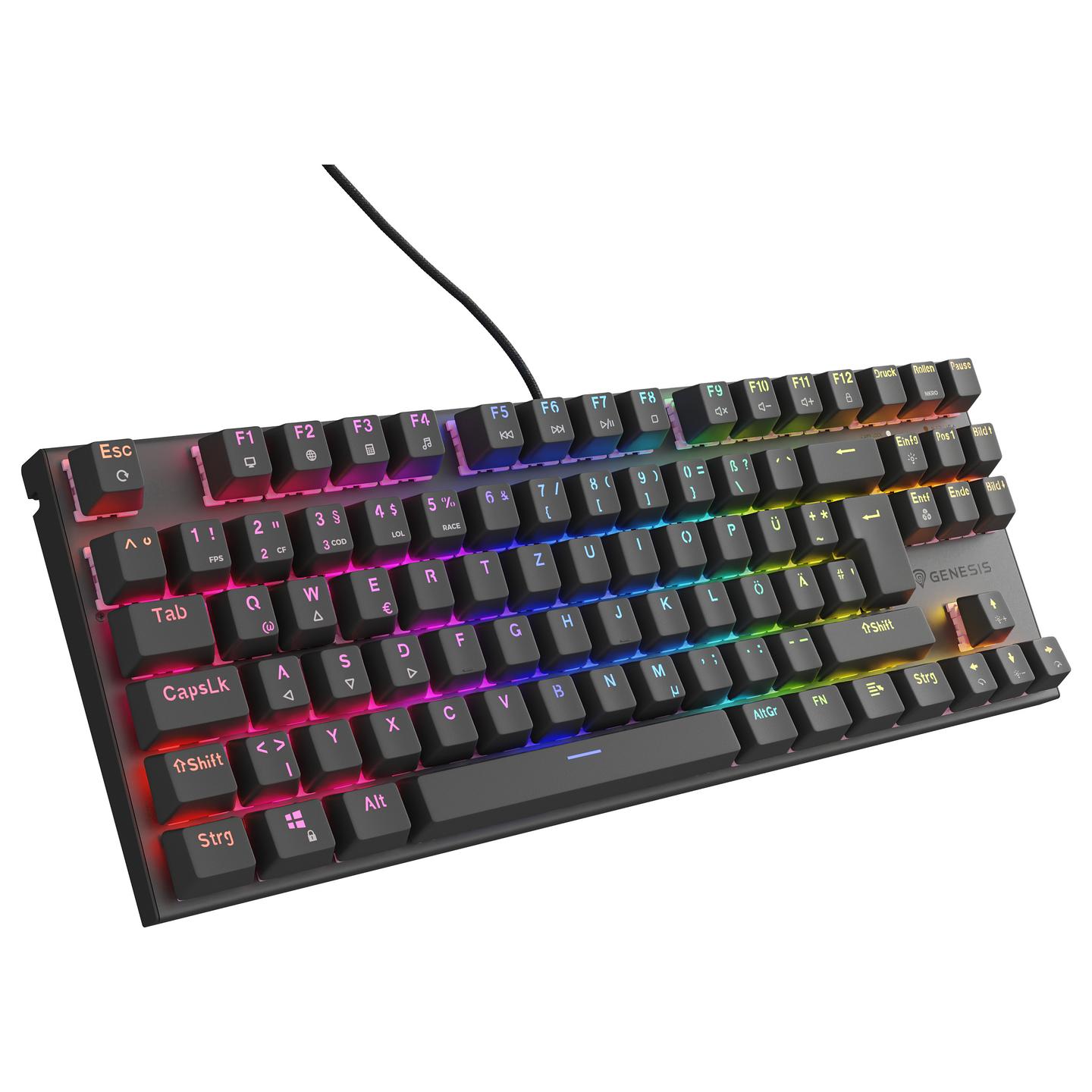Tastierë me kabllo Genesis Thor 303 TKL NKG-1886 / Mekanike / RGB / TKL / USB / QWERTZ Gjerman – E zezë