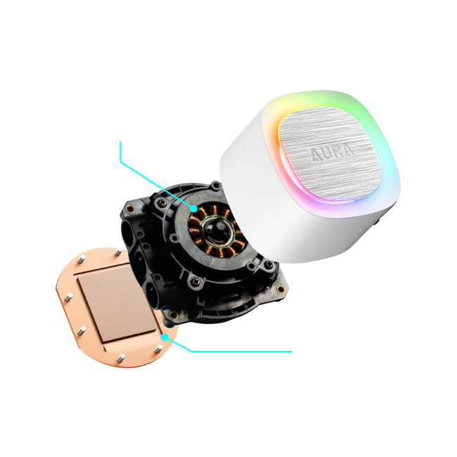 Ftohës për Procesor Gamdias Aura GL360 V2 WH / 360mm / 3x120mm / ARGB / PWM / AIO - Bardhë - 6