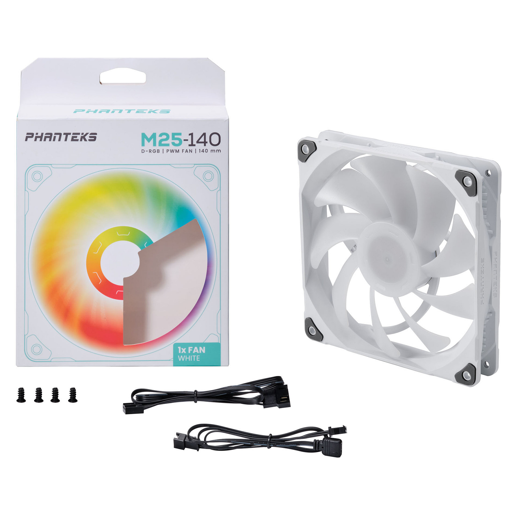 Ftohës për Kasë Phanteks M25-140 / 140mm / 500-1800 RPM / ARGB / PWM – Bardhë - 10