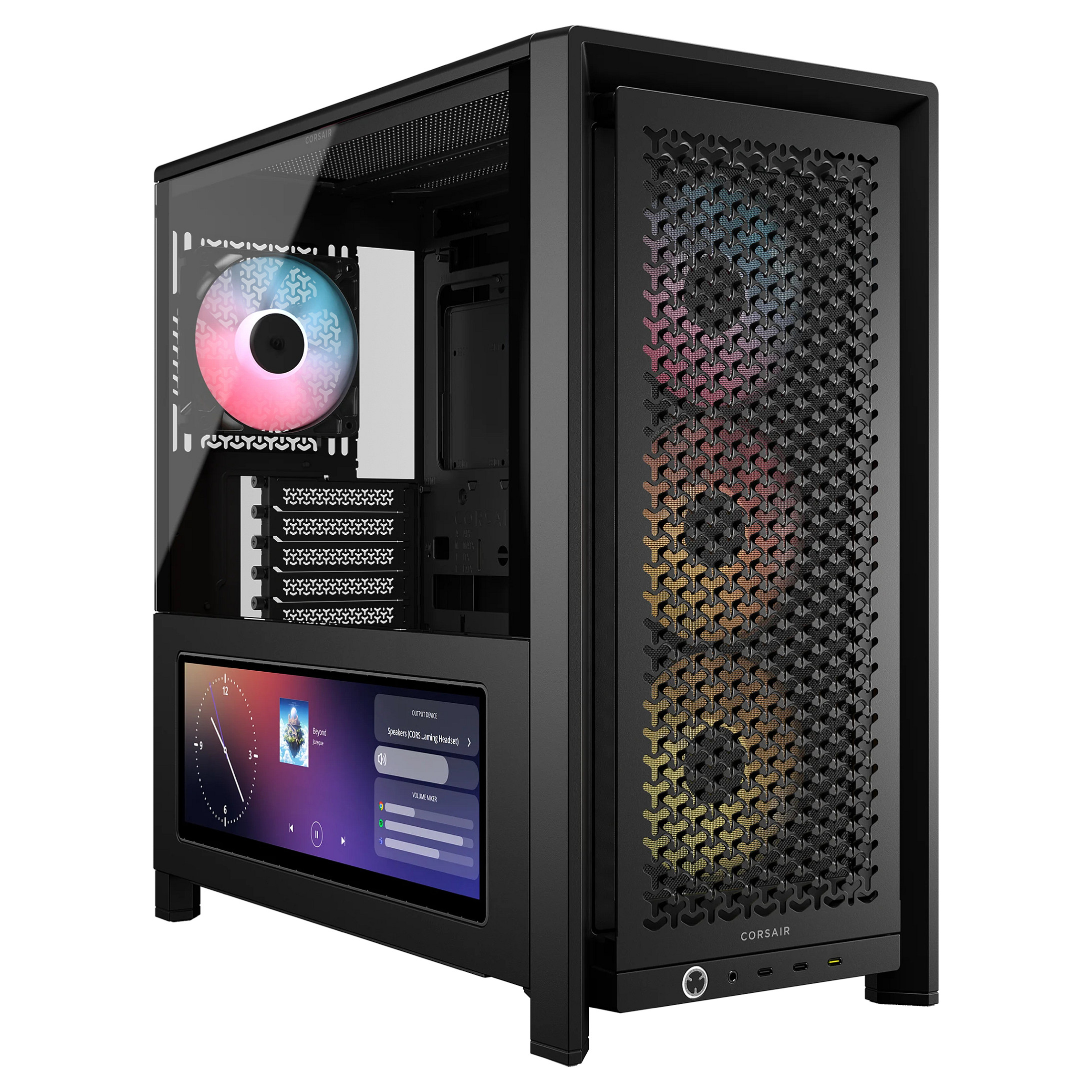 Kasë PC Corsair FRAME 4000D LCD RS ARGB / Midi Tower / E-ATX + ATX / 3x 120mm + 1x 120mm RS120 ARGB Fan / 14.5" LCD / Tempered Glass - Zezë