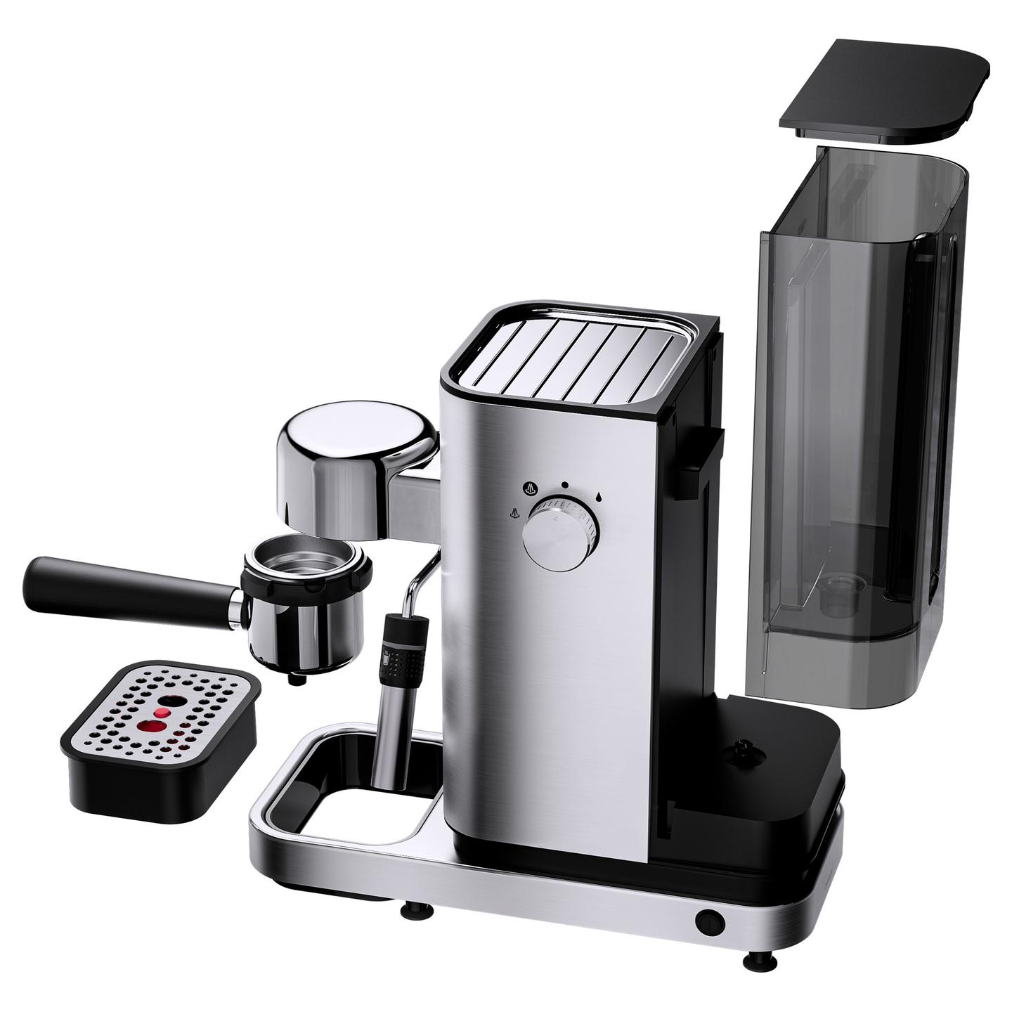 Aparat Manual për Espresso WMF Lumero 04.1237.0011, 1350 W, 15 bar, Rezervuar 1.4 L – Argjend/Zezë - 3