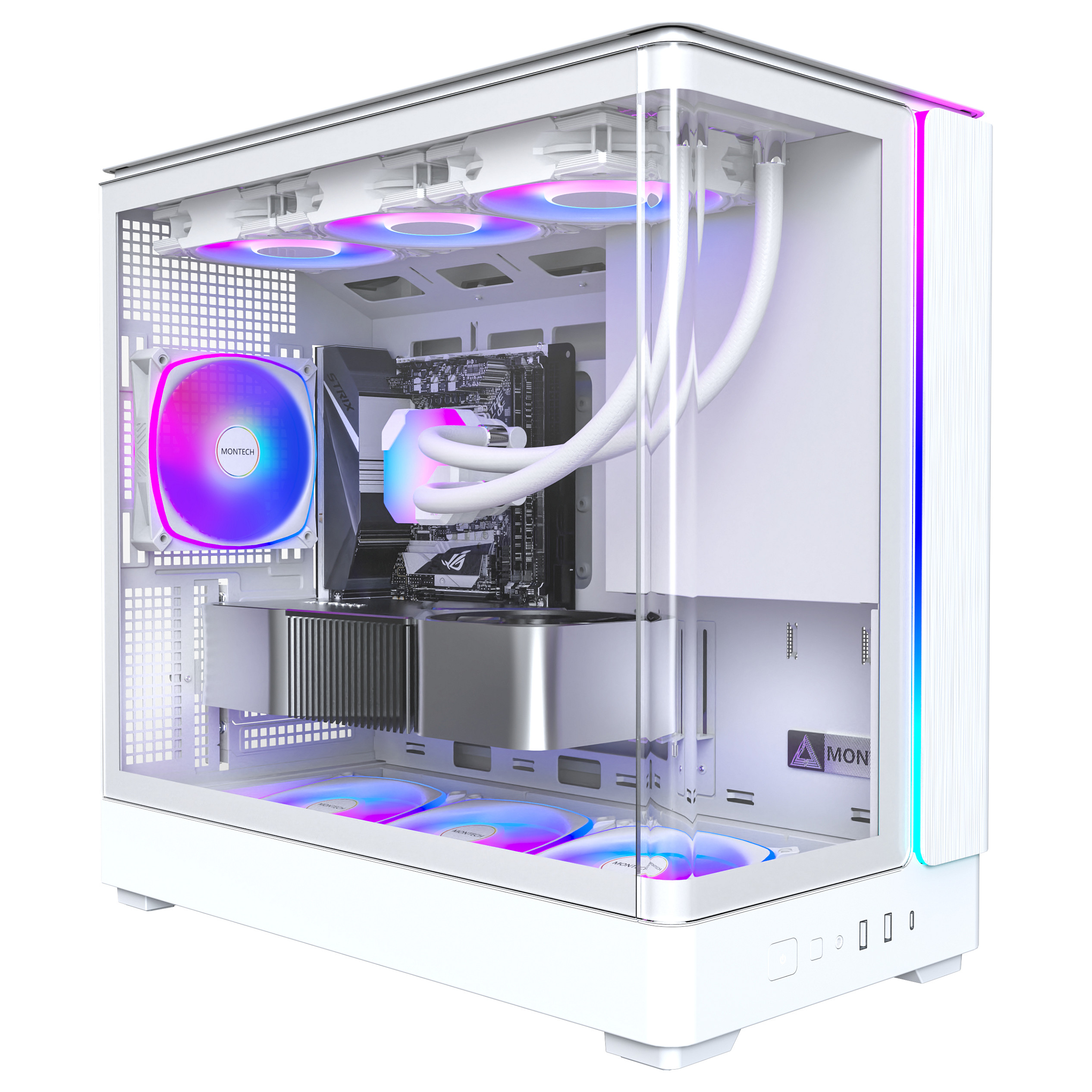 Kasë PC Montech KING 15 PRO / Micro-ATX / Tempered Glass - Bardhë - 2