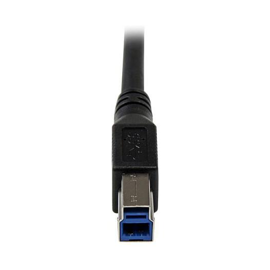 Kabllo USB StarTech.com USB3SAB1MRA, USB 3.0, USB-A Mashkull në USB-B Mashkull, 5Gbps, 1m, 90° - Zezë - 5