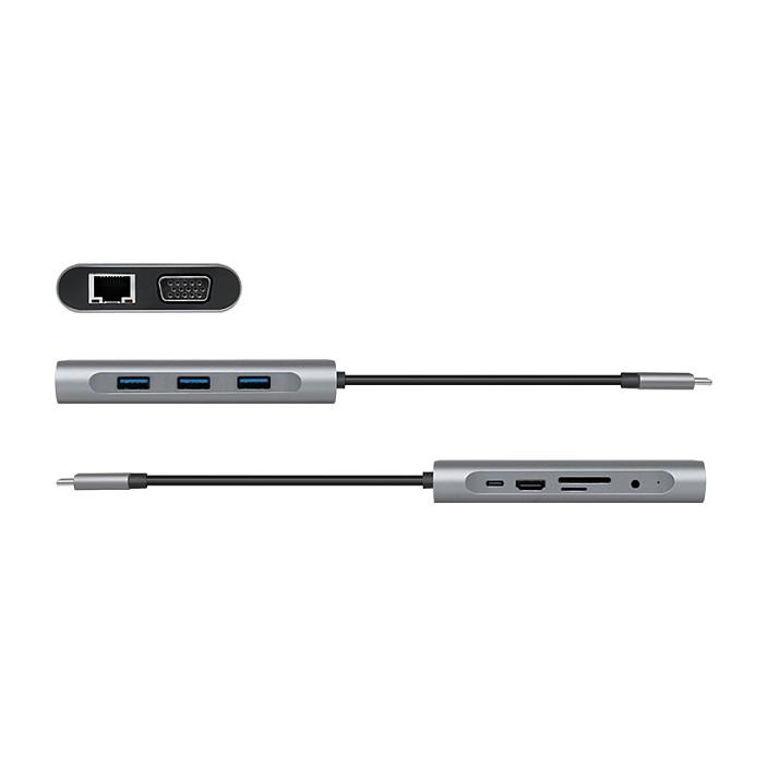 Docking Station LogiLink UA0383, USB 3.2 Gen1, USB-C, 10-Port, Power Delivery 100W - Argjend - 4