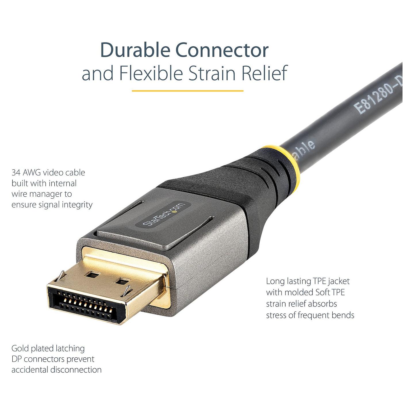 Kabllo DisplayPort StarTech.com DP14VMM1F / DisplayPort në DisplayPort / 0.3m / DisplayPort 1.4 / 8K 60Hz / 4K 120Hz - Zezë/Hiri - 6