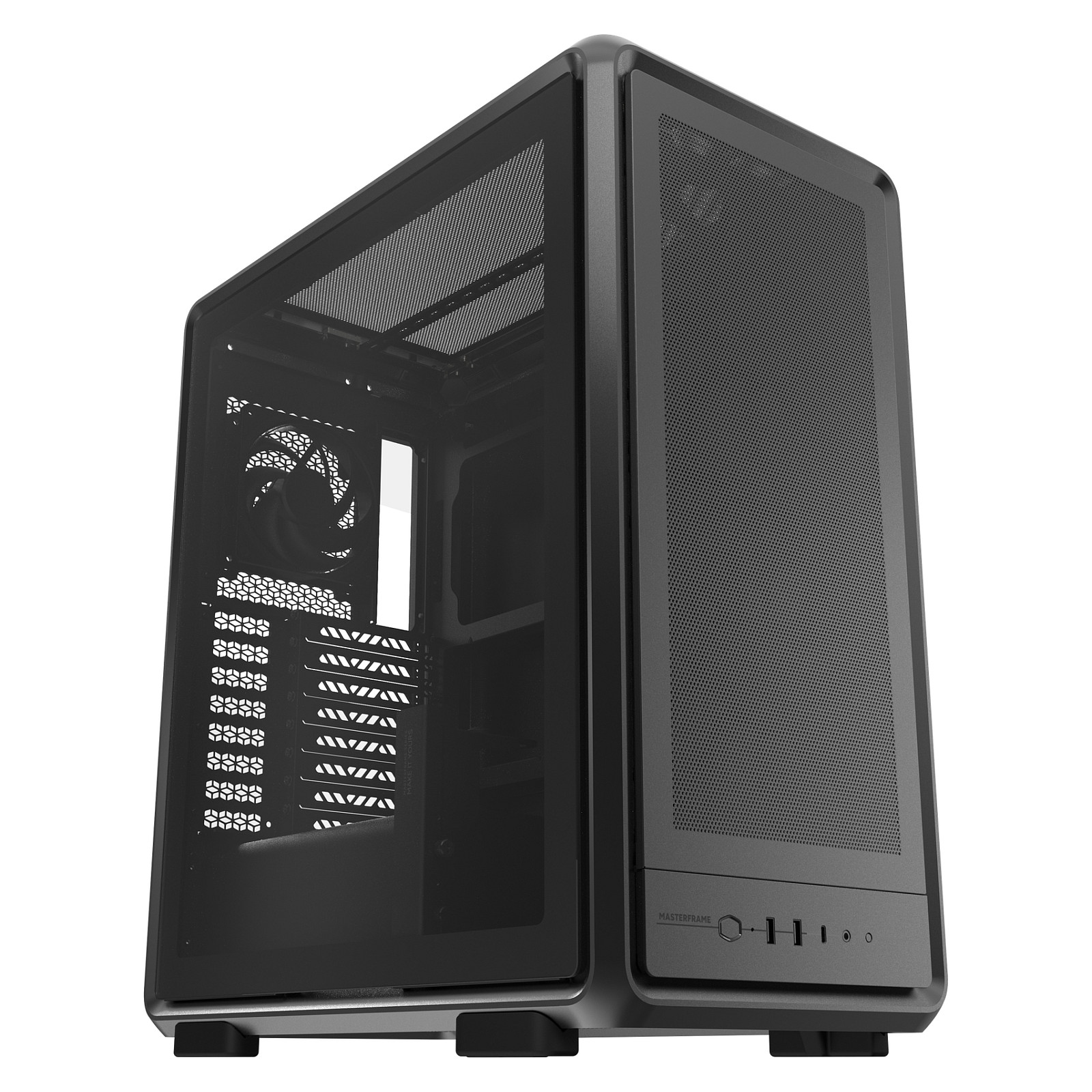 Kasë PC Cooler Master MasterFrame 500 Mesh / Mid Tower / ATX / 2x 200mm + 1x 120mm Fan / Mesh / Tempered Glass - Zezë/Transparent - 2