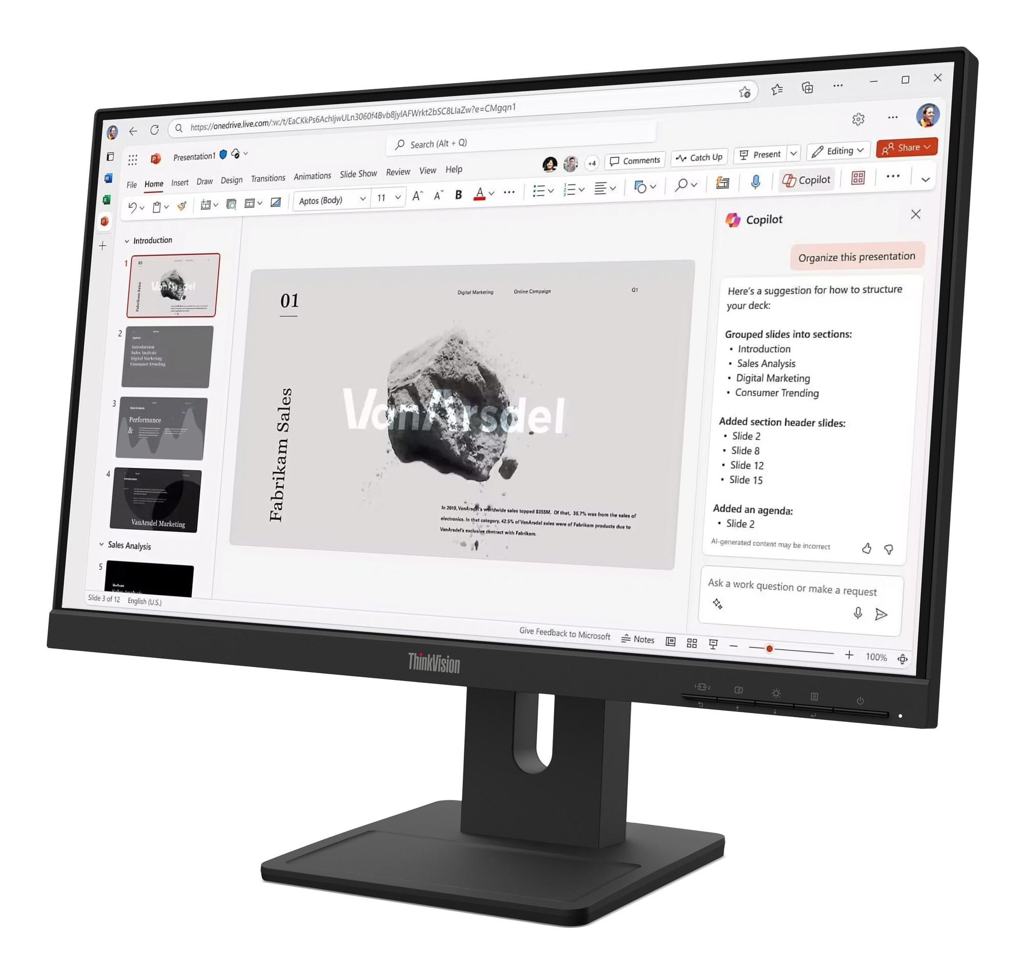 Monitor Lenovo ThinkVision E22-40 / 21.5" / Full HD IPS / 100Hz / 4ms / HDMI+DisplayPort - Zezë - 2