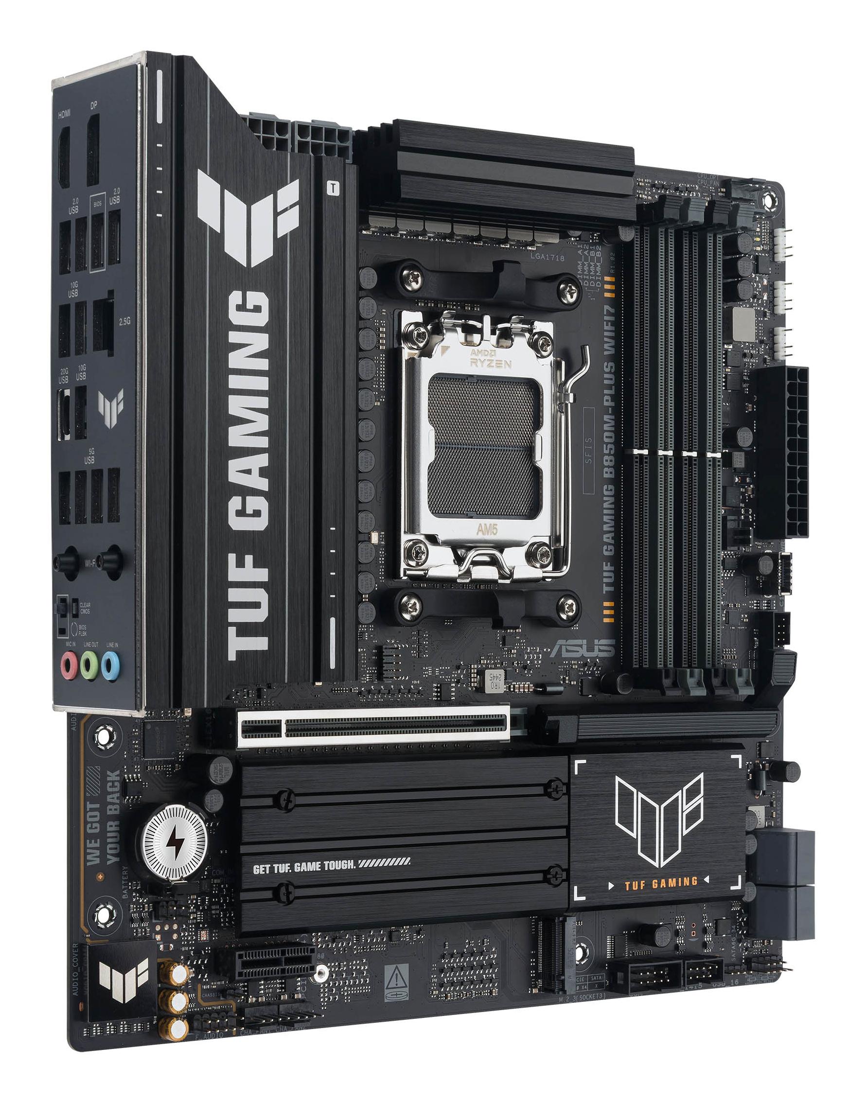 ASUS TUF GAMING B850M-PLUS WIFI7 – AMD B850, AM5, DDR5, Wi-Fi 7, 2.5GbE, Micro-ATX - 5