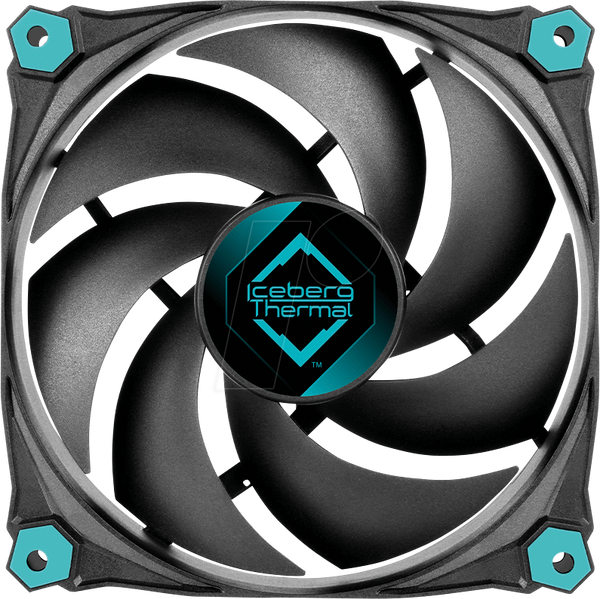 Ftohës për Kasë Iceberg Thermal IceGALE Silent / 3x120mm / 1100 RPM / 30 CFM - Zezë - 3