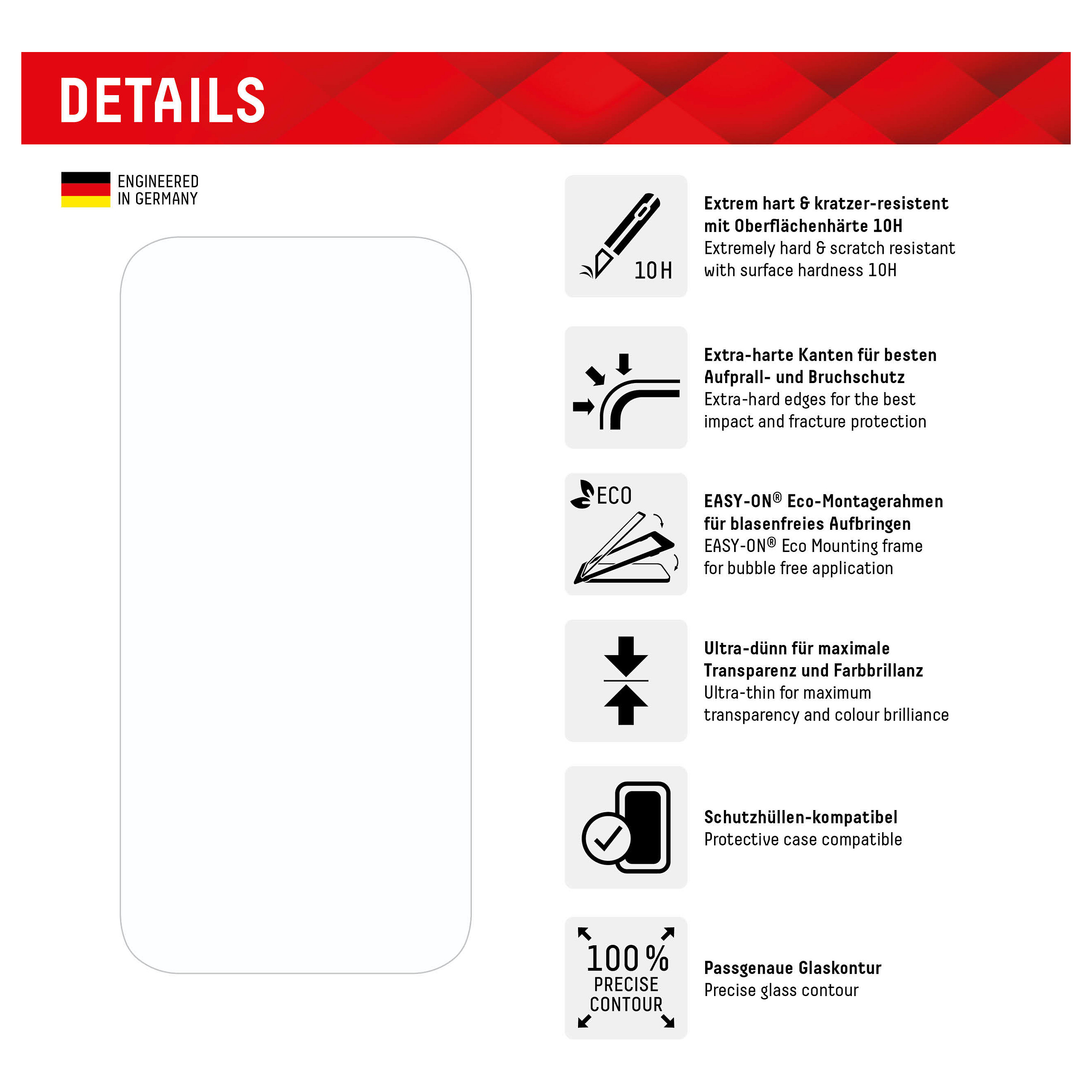 Mbrojtëse për ekran Displex 01846 / Apple iPhone 15 / Xham Tempered Glass + Case – Transparente - 2