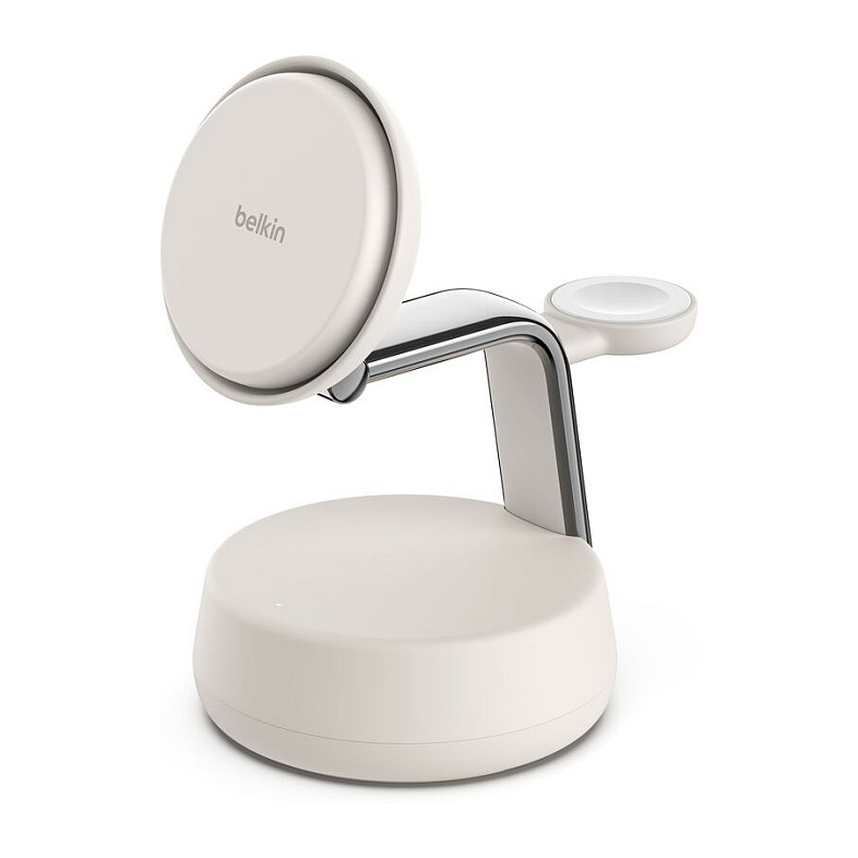 Karikues Pa Kabllo Belkin UltraCharge Pro / 3 në 1 / Qi2 25W / USB-C - Krem - 2
