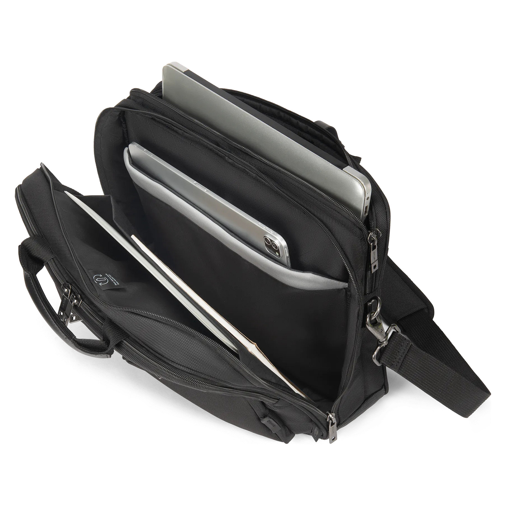 Çantë DICOTA Top Traveller SEVEN / 12-14" / Toploader / 1680D Recycled PET / 1.2kg - Zezë - 8