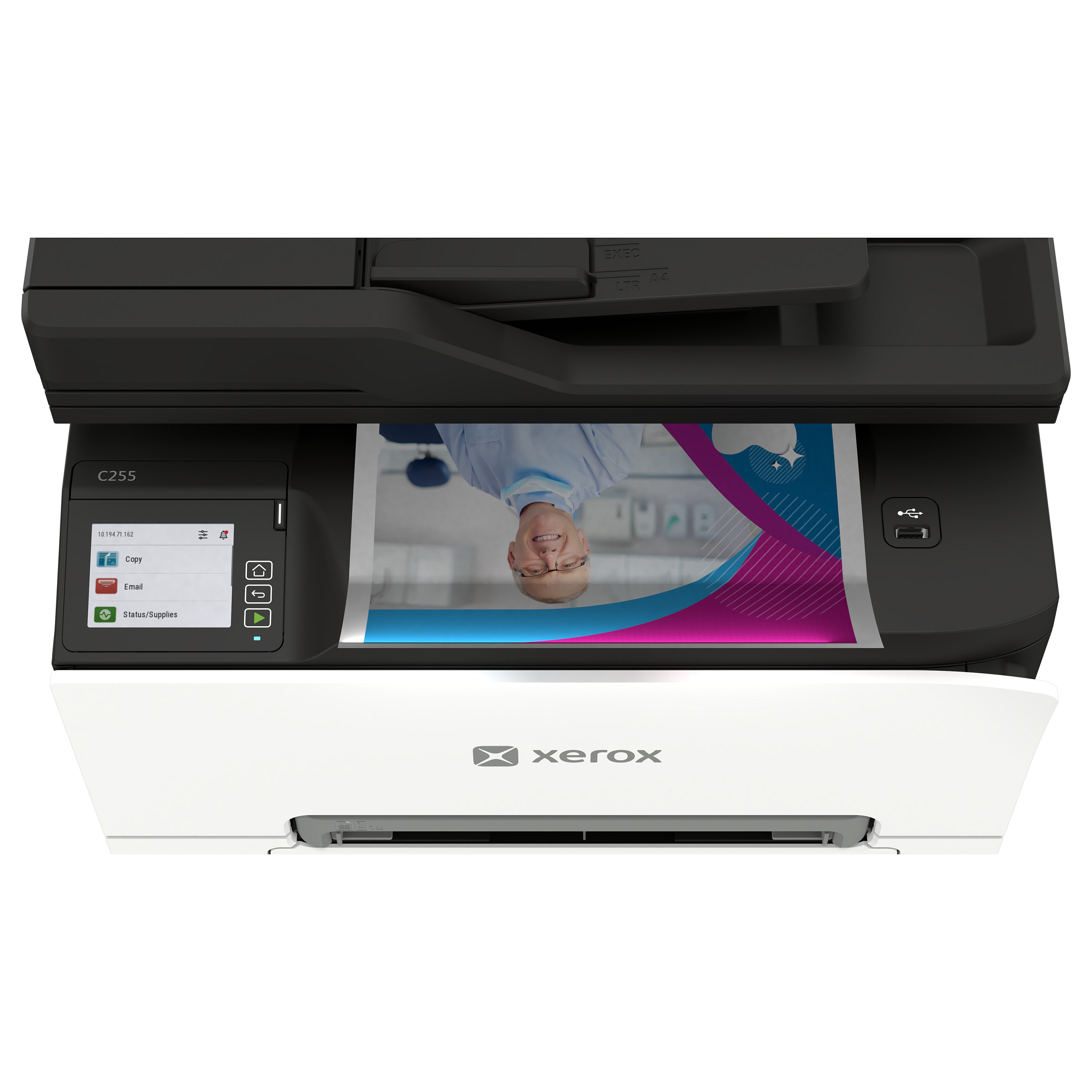 Printer Multifunksional Xerox C255 / Laser me Ngjyra A4 / 25 ppm / 4 në 1 / Wi-Fi - Bardhë/Zezë - 10