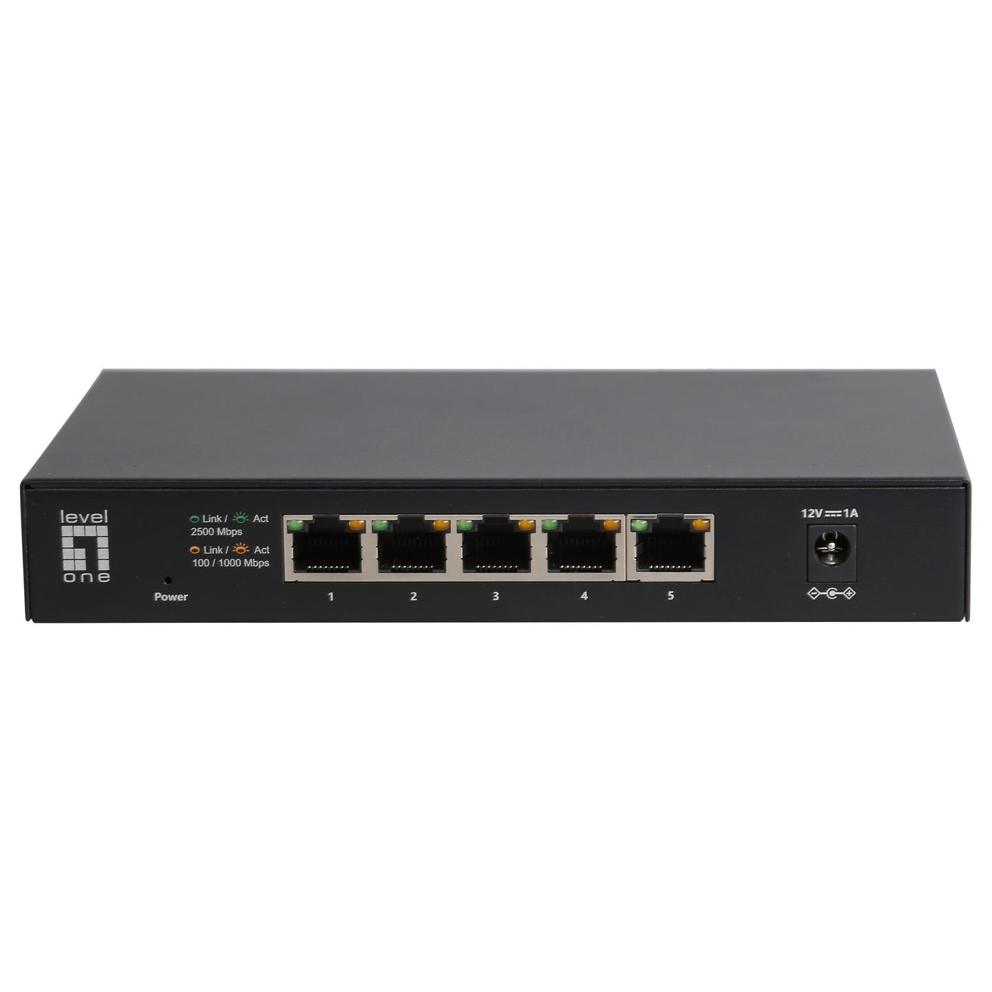 Switch LevelOne GEU-0525, 5x 2.5GbE RJ45, Switching Capacity 25Gbps, Jumbo Frames 15KB, Fanless - Zezë - 2