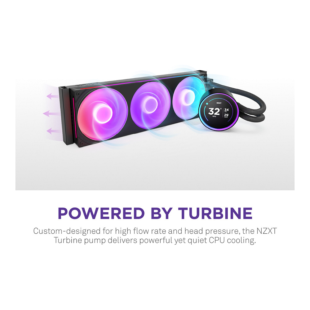 Ftohës për Procesor NZXT Kraken Elite 420 RGB / 420mm / AIO / RGB / LCD - Zezë - 4